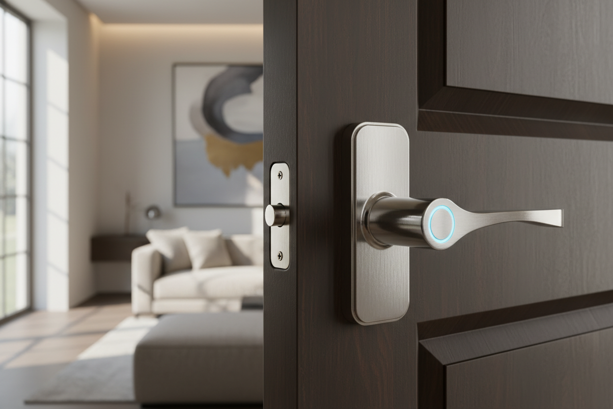 Digital fingerprint door handle wall paper 