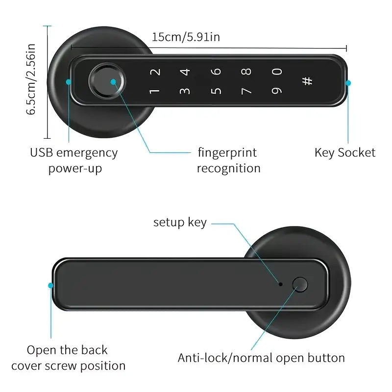 Smart Lock with Fingerprint, Code & App Control-2